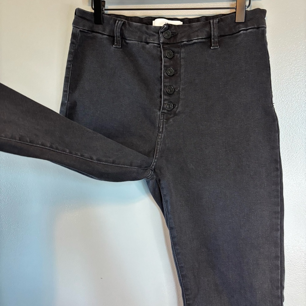 Kancan 11/29 High Rise Super Flare Bell Bottom Button Fly Jeans Black Denim - Picture 4 of 8